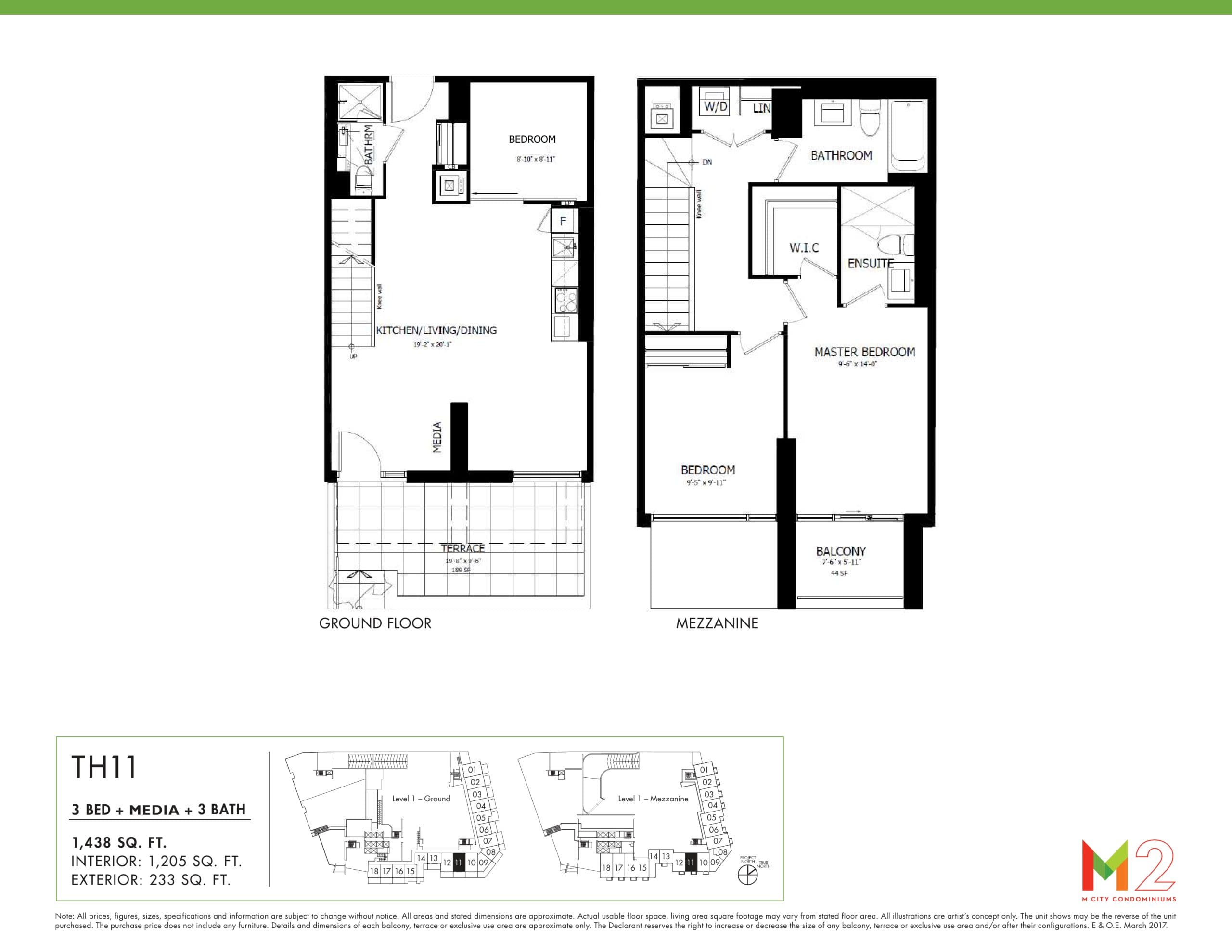 TH11 Floor Plan at M City Condos Phase 2 - 1205 sq.ft
