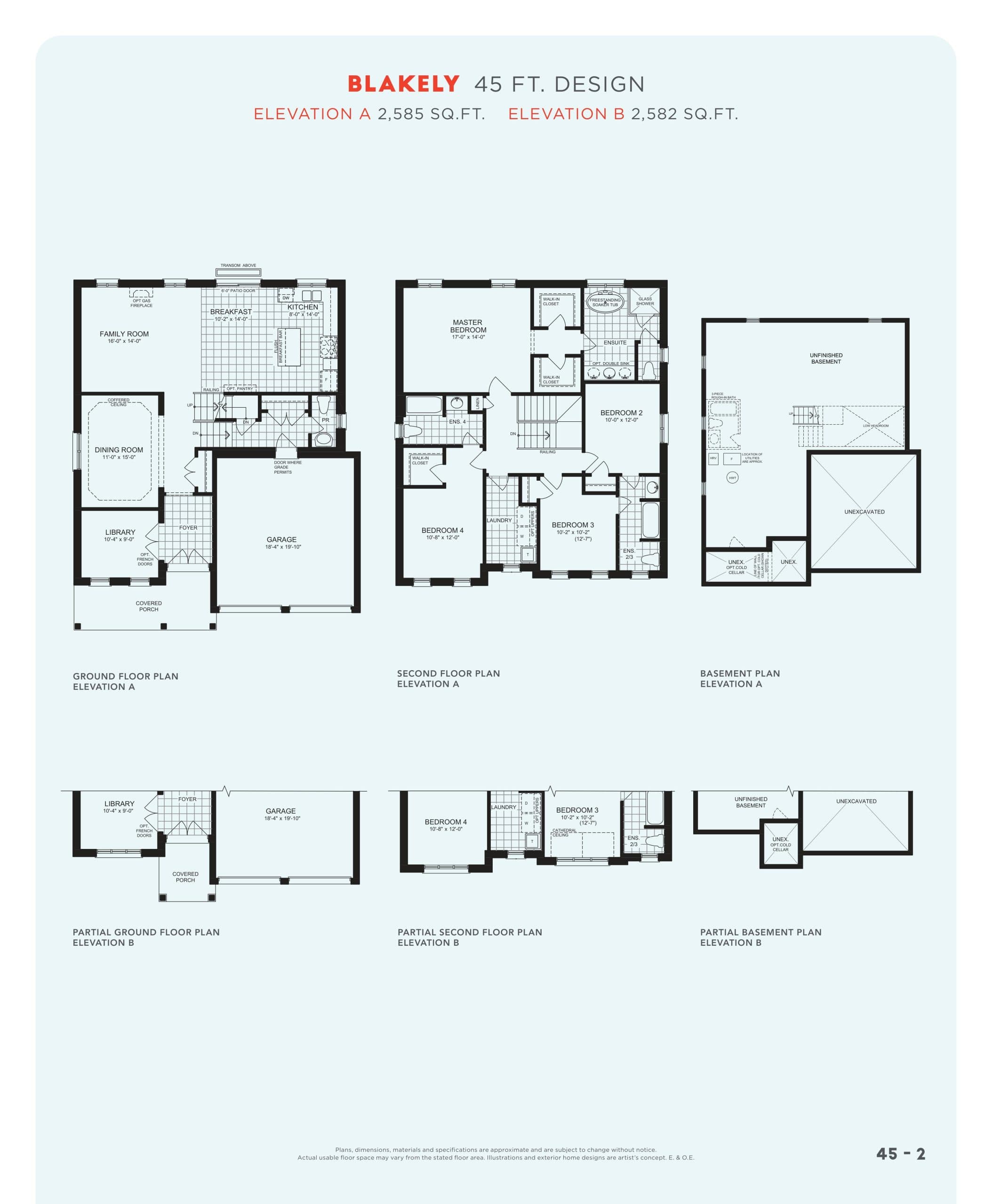 Blakely Floor Plan at Heron Hills - Phase 2 - 2585 sq.ft