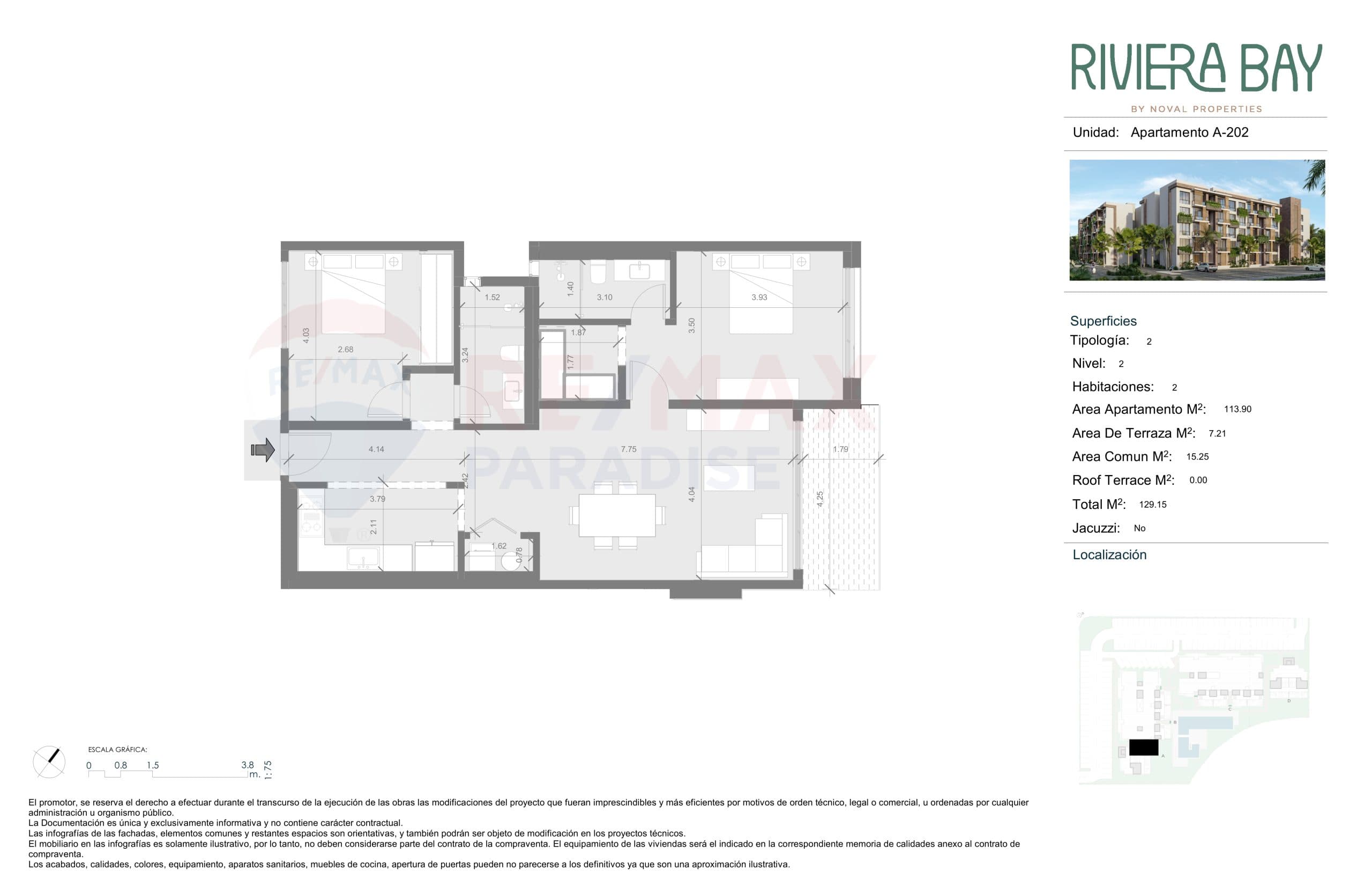 A-202 Floor Plan at Riviera Bay Condos - 1226 sq.ft
