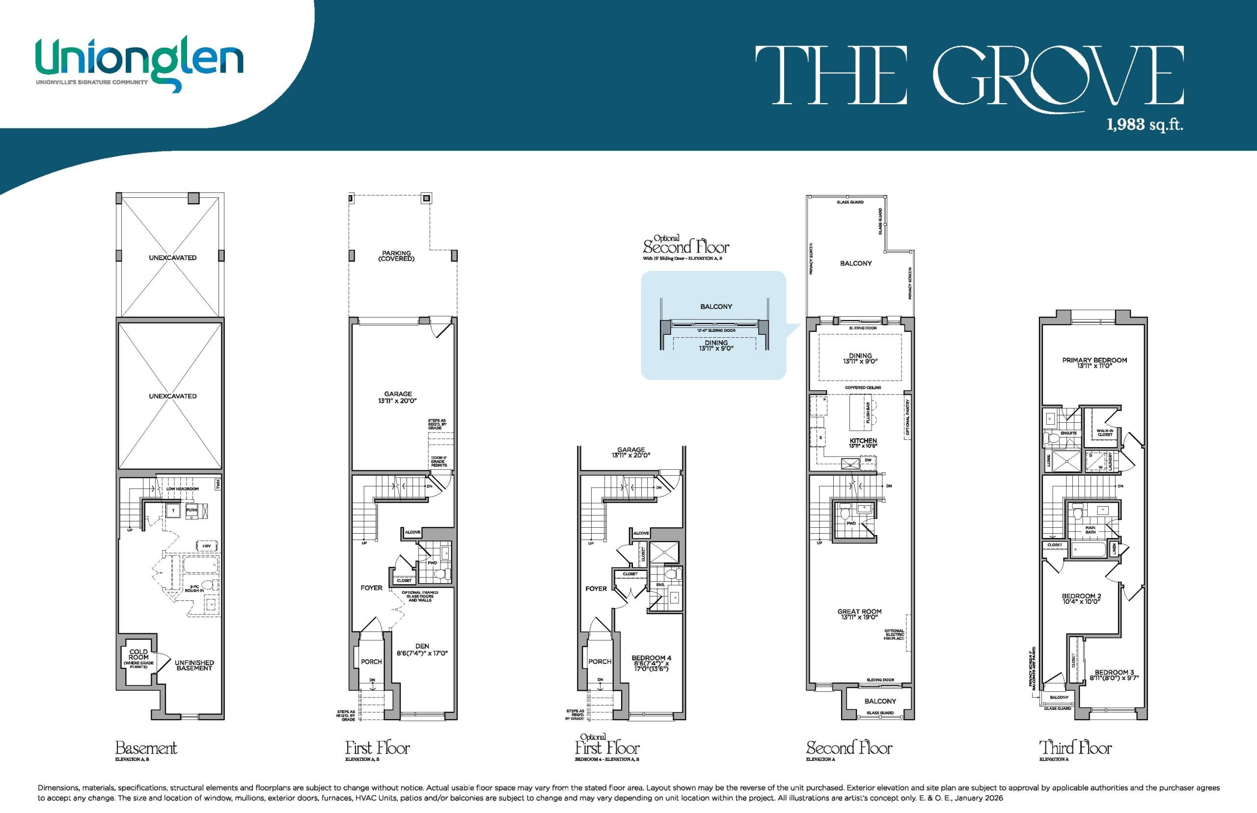 The Grove (The Zen Collection) Floor Plan at Unionglen by Madison Group - 1983 sq.ft