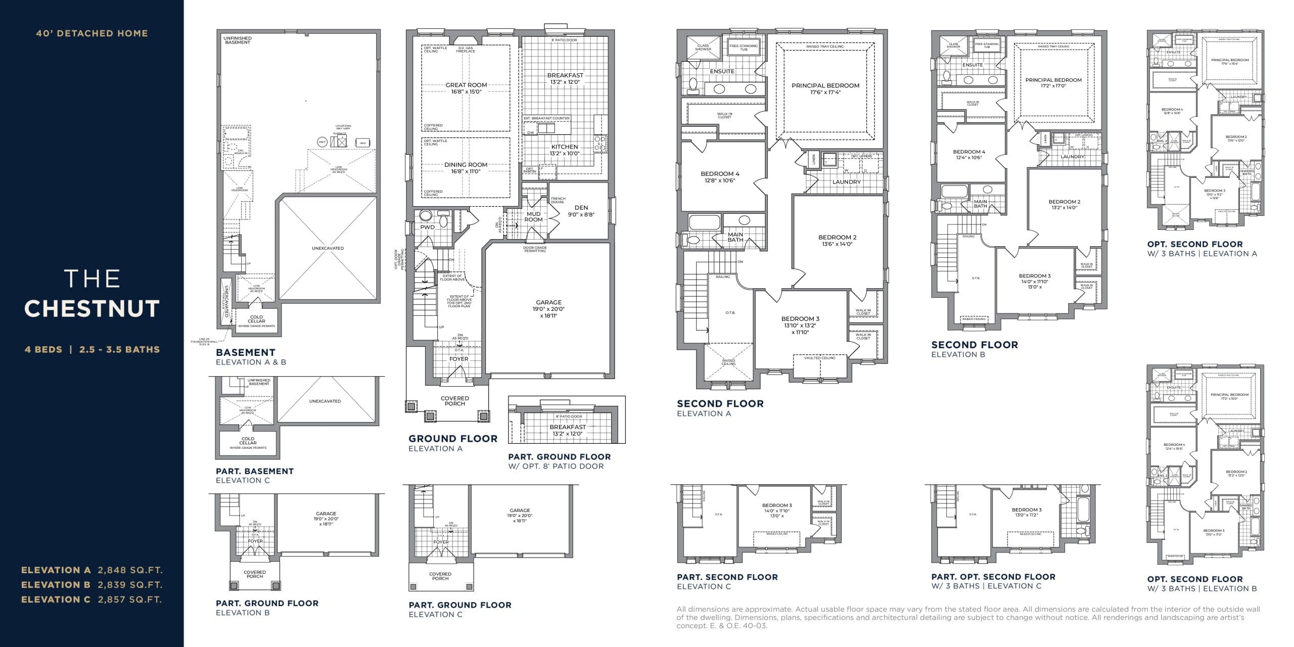 The Chestnut Floor Plan at Heartwood Village Homes - 2848 sq.ft